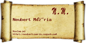 Neubert Mária névjegykártya